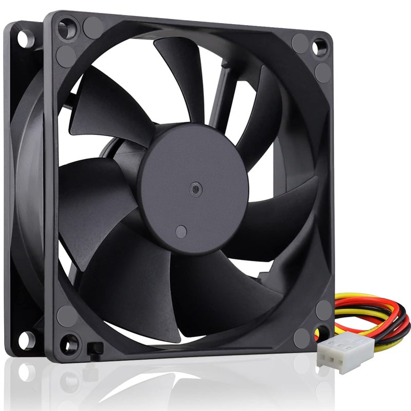 GDSTIME 80mm 8cm CPU Fan, 80mm x 25mm Brushless DC 12V 3PIN Brushless PC Computer Case Cooling Fan - Image 1